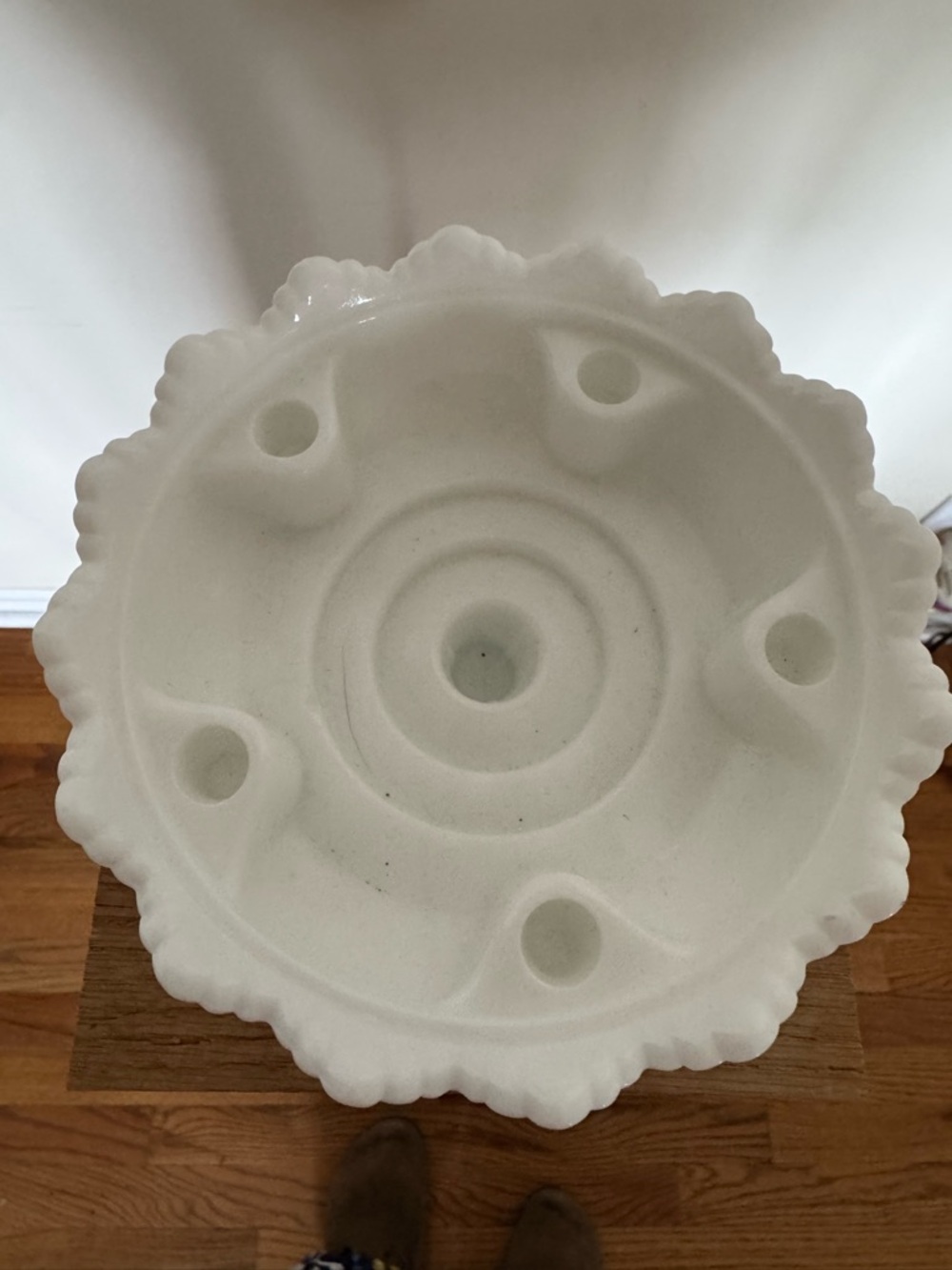Fenton White Hobnail Milk Glass Compote - Picture 3 of 4